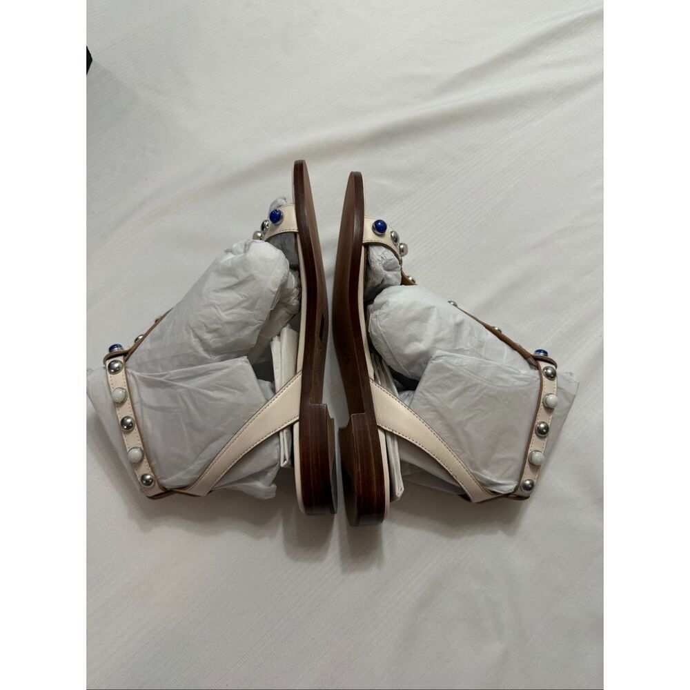 COACH Sadie New Semi Matte Flat Sandals Women’s Size 6.5 6 1/2 B Medium Chalk - Picture 7 of 9